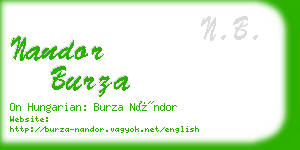 nandor burza business card